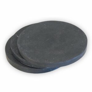 Handgemaakt Ronde Marmeren Onderzetters | Set van 4 of 8 (grijs)